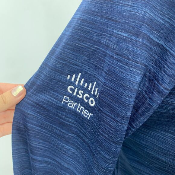 Adidas Long Sleeve Shirt Womens S Small Navy Quarter Zip Insight Cisco Partner - Picture 7 of 15